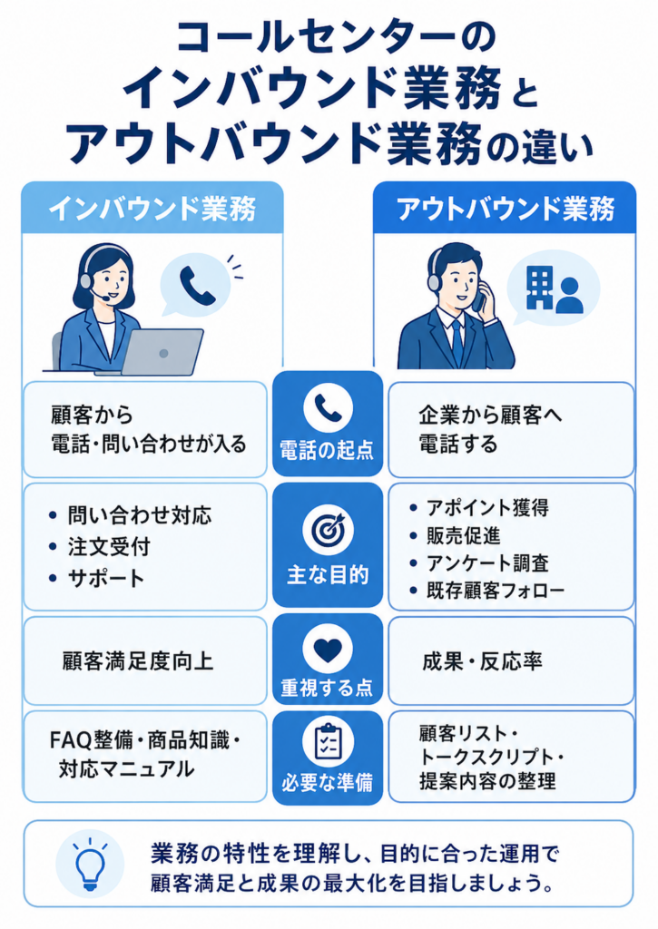 インバウンド業務とアウトバウンド業務の違い